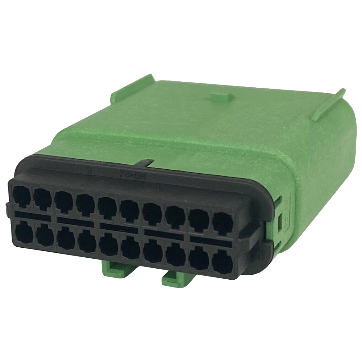 20-poliger, grüner, matt abgedichteter MX150-Kfz-Steckverbinder 33482-2104