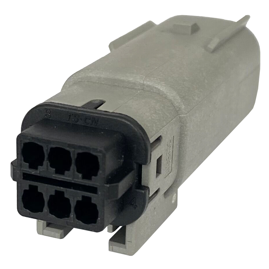 Hellgrauer, 6-poliger, matt abgedichteter MX150-Kfz-Steckverbinder 33482-3602